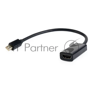 Переходник miniDisplayPort - HDMI, Cablexpert A-mDPM-HDMIF-02, 20M/19F, кабель 15 см, черный, пакет