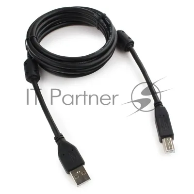Кабель USB2.0 Pro Cablexpert CCF2-USB2-AMBM-6, AM/BM, 1.8м, экран, 2феррит.кольца, черный, пакет