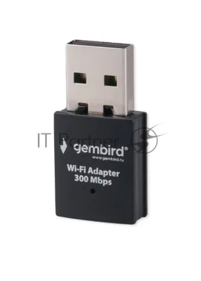 Сетевой адаптер Wi-Fi Gembird WNP-UA-005 300Мбит, USB, 802.11b/g/n