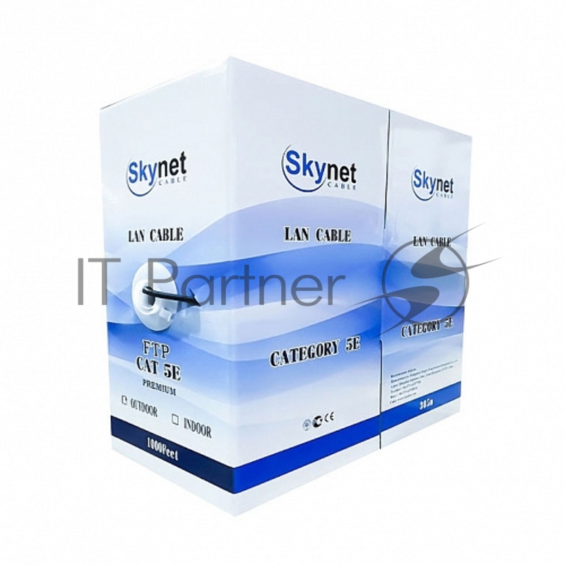 Кабель SkyNet Light UTP indoor 2x2x0,46, медный, FLUKE TEST, кат.5e, однож., 305 м, box, серый
