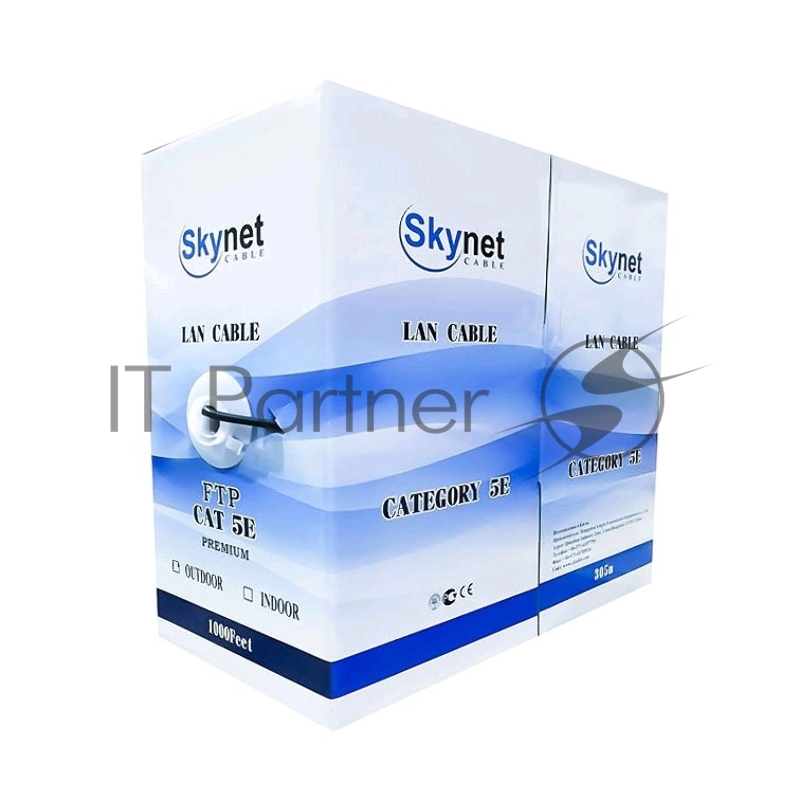 Кабель SkyNet Standart FTP outdoor 4x2x0,48, медный, FLUKE TEST, кат.5e, однож., 305 м, box, черный