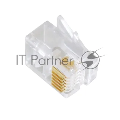 Вилка телефонная Cablexpert MP-6p6c, контакты 3m" (100 шт.) RJ-12