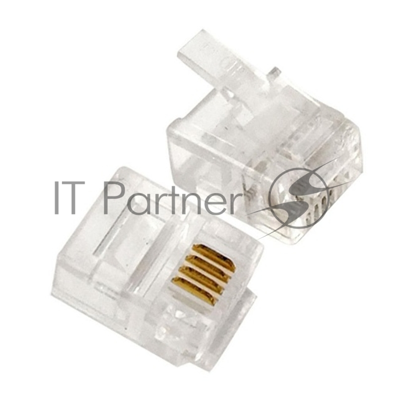 Вилка телефонная MP-6p4c/5, контакты 3m" (100 шт.) RJ-11