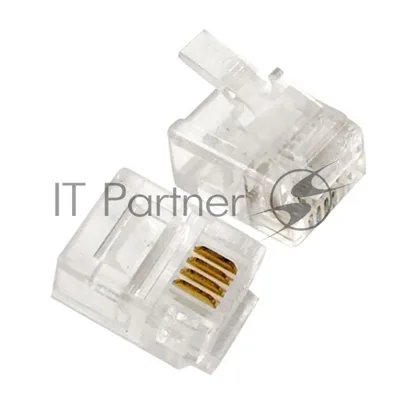 Вилка телефонная MP-6p4c/5, контакты 3m" (100 шт.) RJ-11