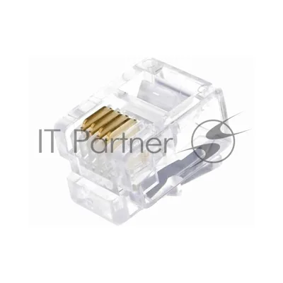 Вилка телефонная MP-4p4c, контакты 3m" (100 шт.) RJ-9