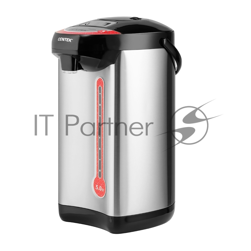 Термопот Centek CT-0082 черный, 5л, 750 Вт, 3 способа подачи воды, корпус из нержавеющей стали
