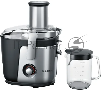Соковыжималка Bosch MES4010 серебристый/черный, центробежная, 1200 Вт, 1500 мл, механическое