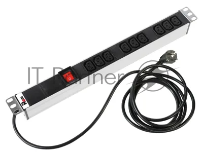 Аксессуар ЦМО Блок розеток Rem-16 с выкл., 9 IEC 60320 C13, 16A, алюм., 19", шнур 1,8 м. (R-16-9C13-V-440-1.8)