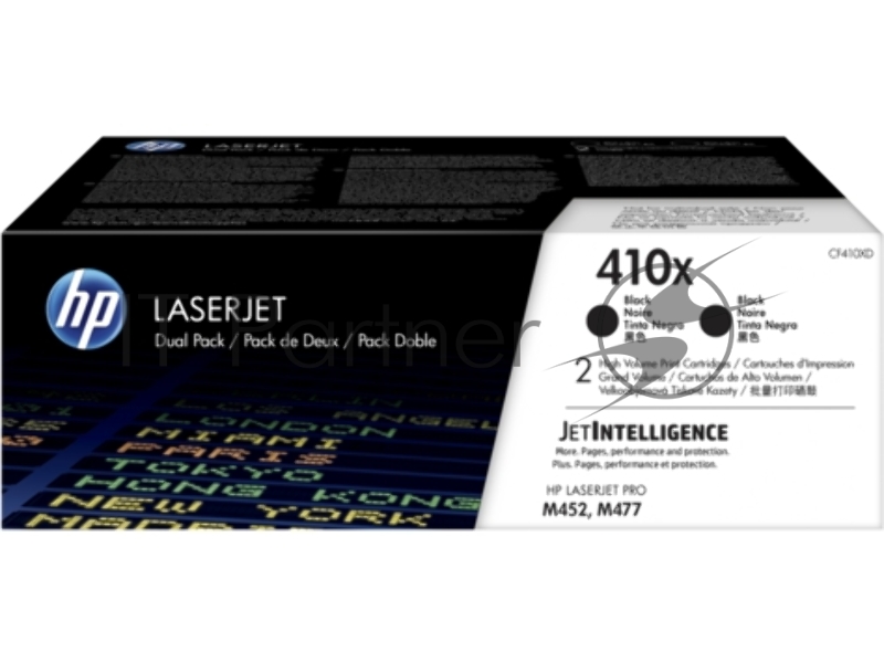 Картридж лазерный HP 410X черный двойная упаковка увеличенной емкости (CF410XD) для HP CLJ M477/M452/M377dw 2 х 6 500 стр.
