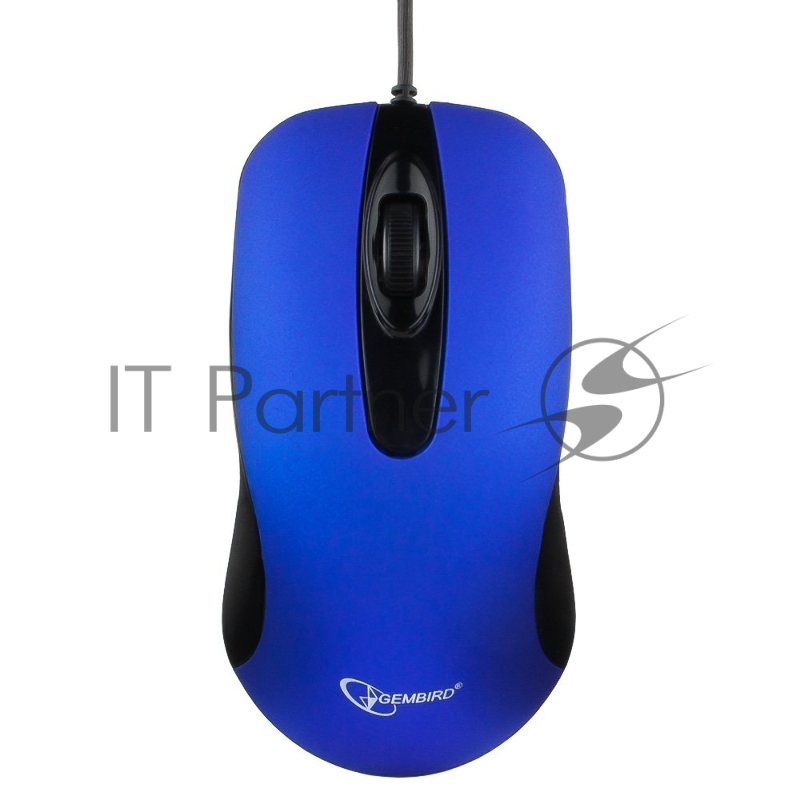 Мышь проводная Gembird MOP-400-B синий, 1000 dpi, USB, кнопки - 3