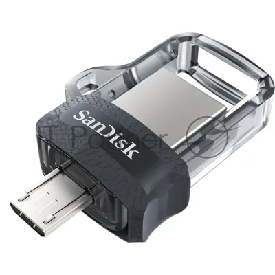 Флешка USB 64 Gb SanDisk Ultra Android Dual OTG, m3.0/USB 3.0, черный