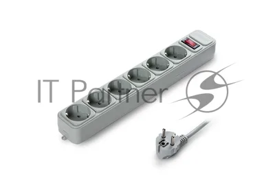 Сетевой фильтр ExeGate EX119388RUS SP-6-1.8G (6 розеток, 1.8 м, евровилка, серый)