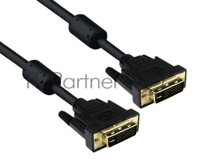 Кабель DVI dual link (25M-25M) 1.8м ExeGate, 2 фильтра, позолоченные контакты
