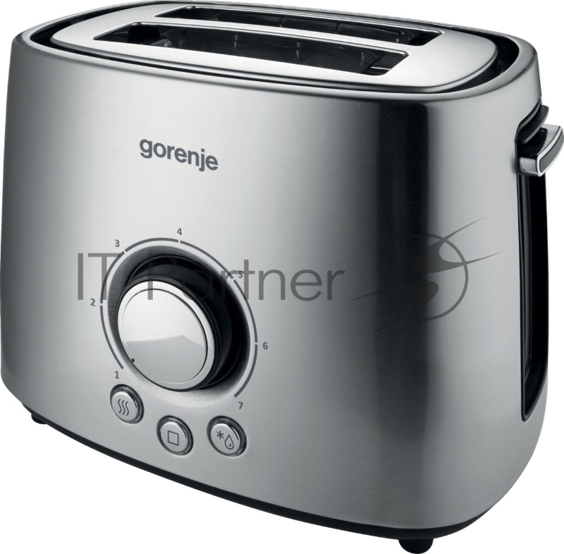 Тостер Gorenje T1000E серебристый/чёрный, 1000 Вт, 2 слота