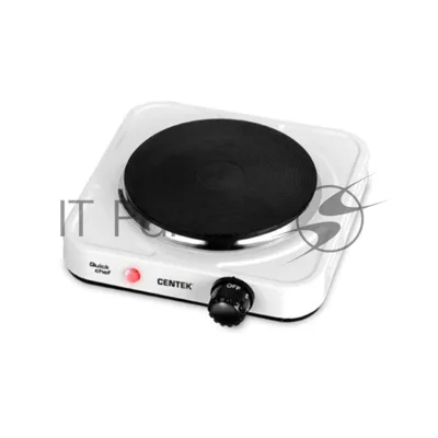 Плита настольная электрическая Centek CT-1506 белый, 1 кВт, ТЭН, конфорки - 1, эмаль, поворотные переключатели