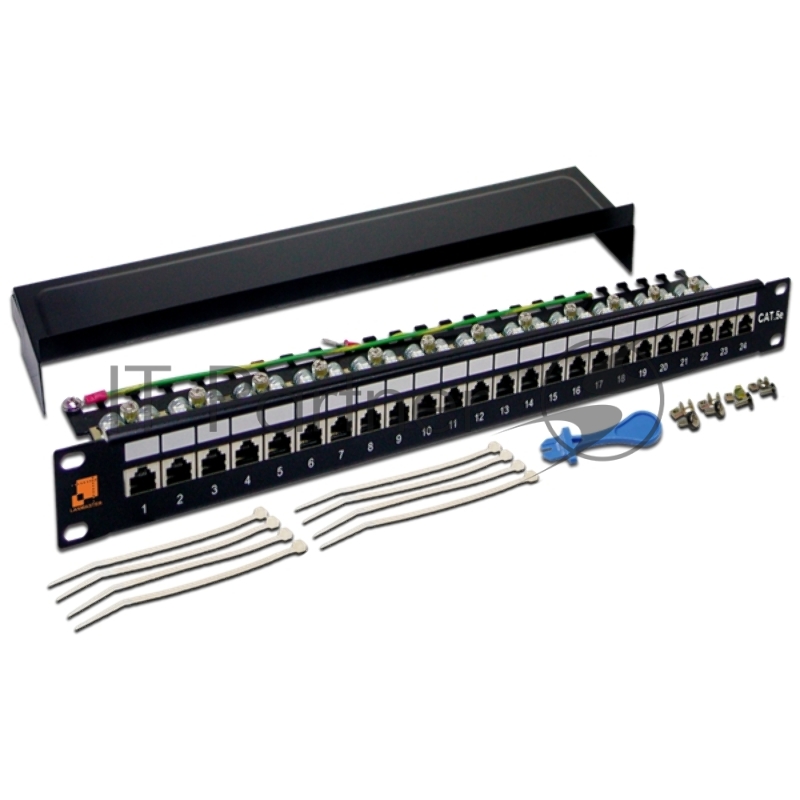 Патч-панель Lanmaster LAN-PPL24S5E 19" 1U 24xRJ45 кат.5e