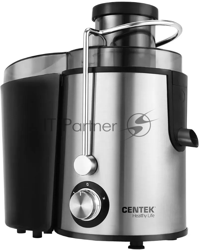 Соковыжималка Centek CT-1209 стальной/чёрный, центробежная, 600 Вт, 500 мл, механическое