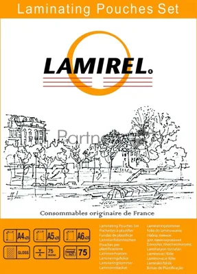 Пленка для ламинирования Lamirel, набор А4, A5, A6 по 25 шт., 75 мкм, 75 шт. в упаковке