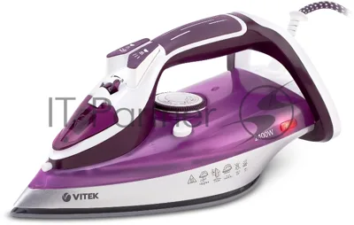 Утюг Vitek VT-1246 фиолетовый, 2400 Вт, 30 г/мин, 140 г/мин, 350 мл
