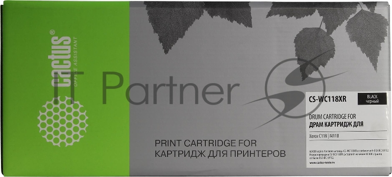 Картридж лазерный Cactus CS-WC118XR 006R01179/013R00589 черный для Xerox WC C118/M118 (60000стр.)