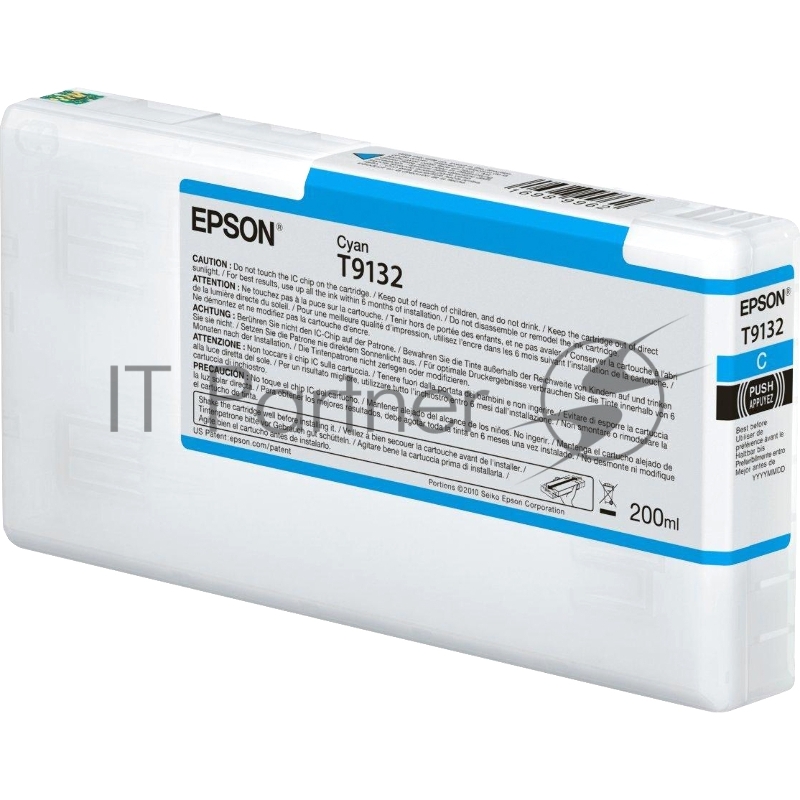 Картридж струйный Epson T9132 с голубыми чернилами (200мл) для плоттеров SC-P5000 (C13T913200)