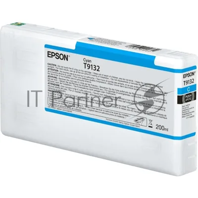 Картридж струйный Epson T9132 с голубыми чернилами (200мл) для плоттеров SC-P5000 (C13T913200)