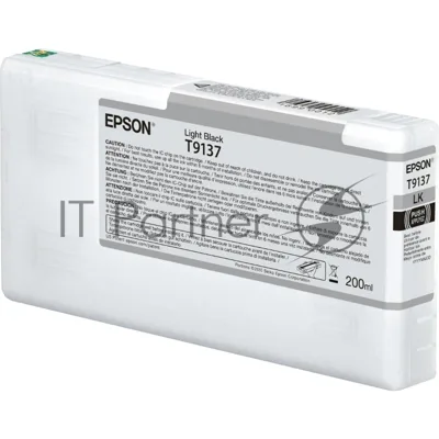 Картридж струйный Epson T9137 с серыми чернилами (200ml) для плоттеров SC-P5000 (C13T913700)