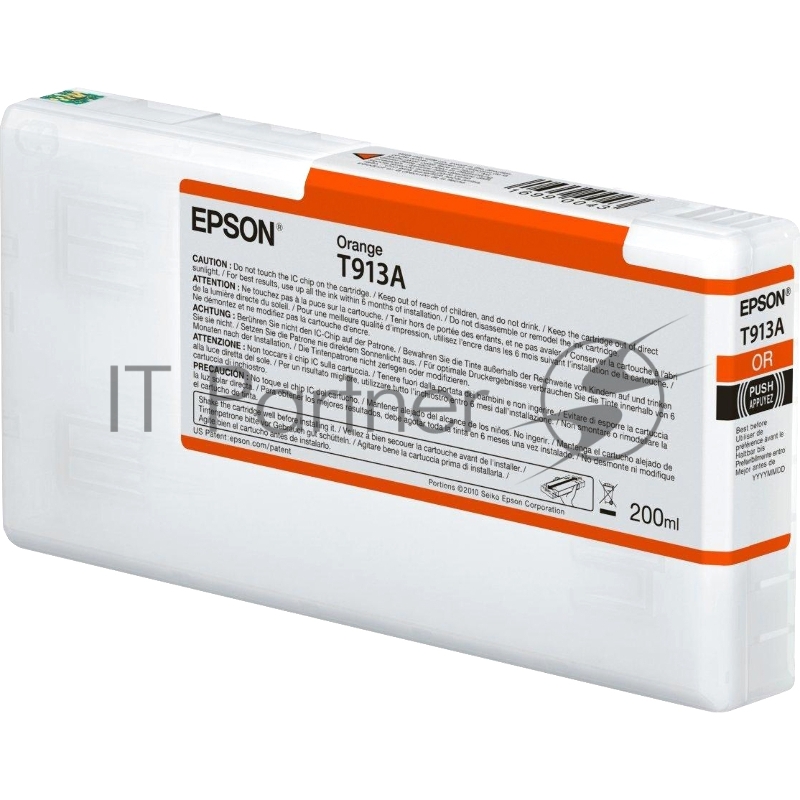 Картридж струйный Epson T913A с оранжевыми чернилами (200ml) для плоттеров SC-P5000 (C13T913A00)
