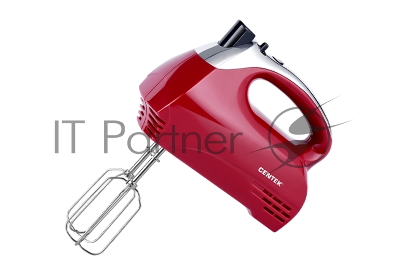 Миксер ручной Centek CT-1118 хром/вишня 350 Вт, 5 скоростей+турбо, взбивание/замешивание