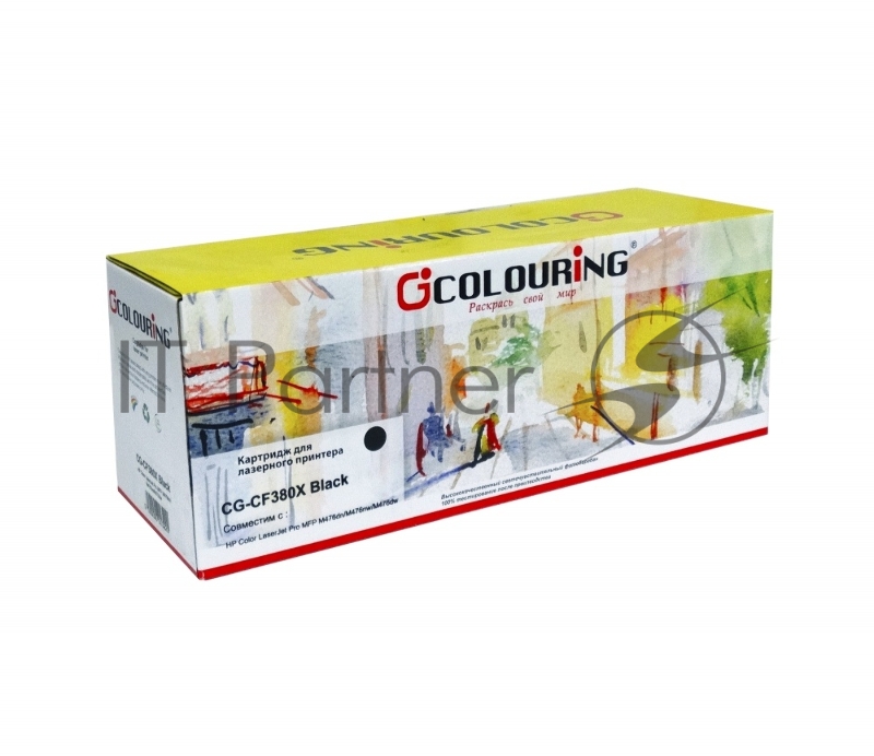 Картридж лазерный Colouring CG-CF380X (тип CF380X) Black черный (4400 стр.) для HP Color LaserJet Pro M475/M476 MFP