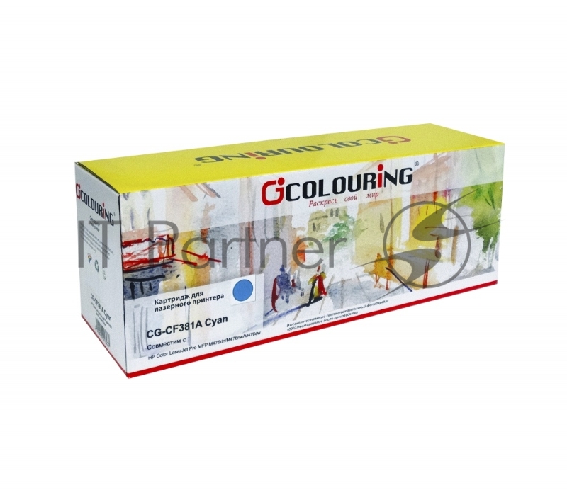 Картридж лазерный Colouring CG-CF381A (тип CF381A) Cyan голубой (2700 стр.) для HP Color LaserJet Pro M475/M476 MFP