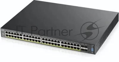 Коммутатор ZyXEL XGS2210-52HP, 48×1 Гбит/с + 4×10 Гбит/с SFP+, управляемый