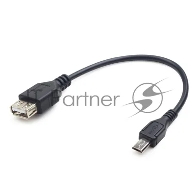 Кабель USB2.0 OTG Cablexpert A-OTG-AFBM-03 USBAF/MicroBM, 0.15м, удлиненный разъем micro USB - 9мм, пакет