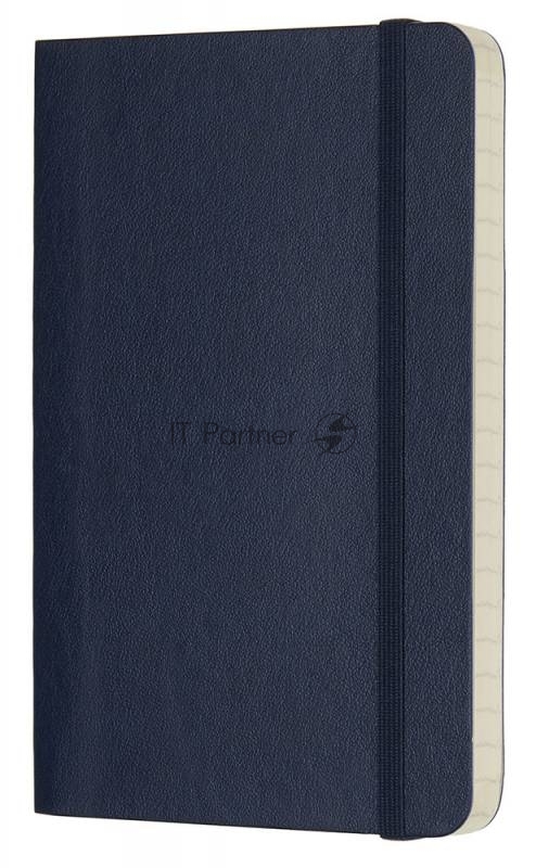 Блокнот Moleskine CLASSIC SOFT QP611B20 90x140мм, 192 страниц, линейка, мягкая обложка, фиксирующая резинка, синий сапфир