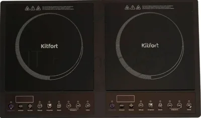Плита настольная электрическая Kitfort КТ-109 чёрный, 4 кВт, индукция, конфорки - 2, стеклокерамика, сенсор