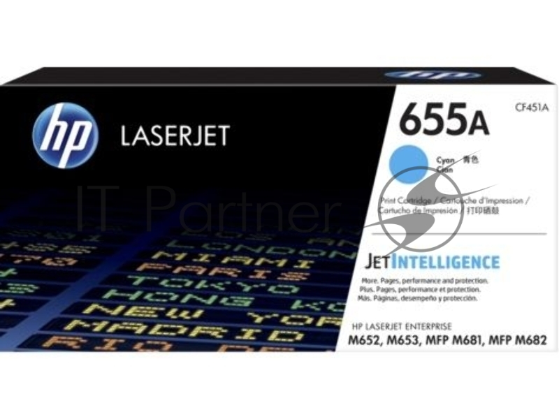 Картридж лазерный HP 655A голубой для HP CLJ M652/M653/MFP M681/M682 (CF451A) 10500 стр