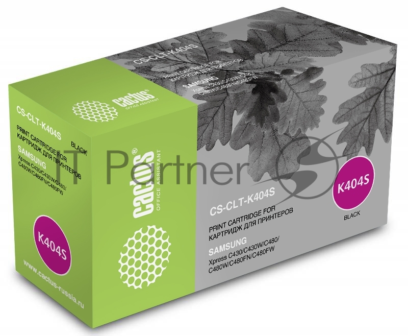 Картридж лазерный Cactus CS-CLT-K404S черный (1500 стр.) для Samsung SL-C430/C430W/C480/C480W/C480FW