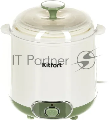 Йогуртница Kitfort KT-2005 20Вт 1б. 1500 мл белый/зеленый