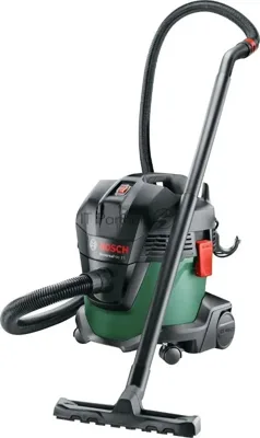 Строительный пылесос Bosch UniversalVac15 зеленый, 1000 Вт, уборка сухая/влажная, пылесборник контейнер, 15 л