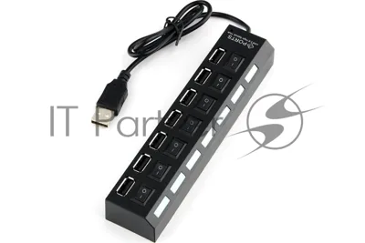 USB-концентратор Gembird UHB-U2P7-02, USB 2.0, USB 7 портов, USB/Адаптер: 5 В / 2 A