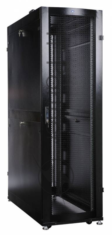 Шкаф серверный ПРОФ напольный 48U (600x1200) дверь перфор. 2 шт., черный, в сборе