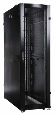 Шкаф серверный ПРОФ напольный 48U (600x1200) дверь перфор. 2 шт., черный, в сборе