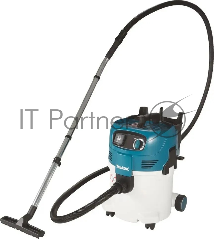Строительный пылесос Makita VC3012L синий, 1200 Вт, уборка сухая/влажная, пылесборник мешок/контейнер, 30 л