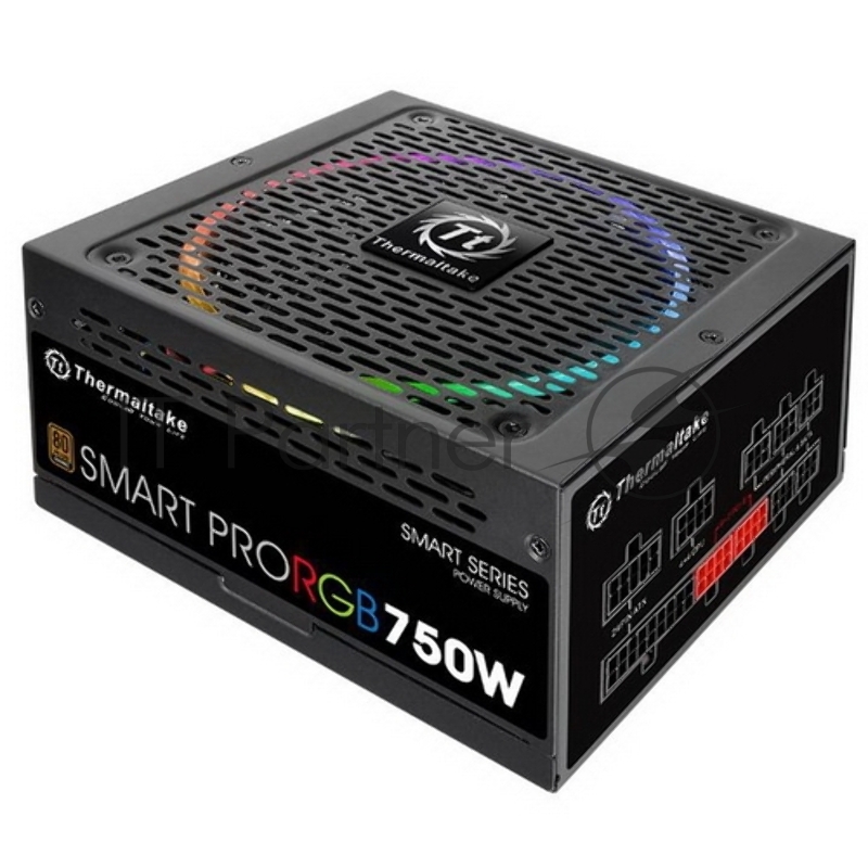 Блок питания Thermaltake Smart Pro RGb (PS-SPR-0750FPCBEU-R), 750Вт, 80 PLUS Bronze, 140мм, модульный, черный