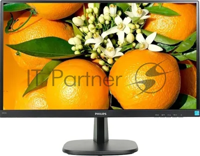 Монитор 23.8" Philips 243V7QDAB/00 IPS 1920x1080, 75 Гц, 4 мс, 16:9, 250 кд/м2, 1xHDMI, 1xDVI, 1xVGA, 1x3.5 мм, черный