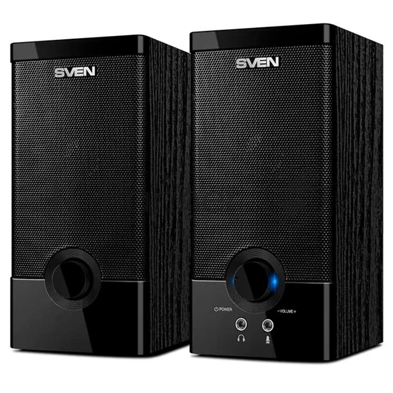 Колонки SVEN SPS-603 черный USB-порт ПК, ноутбука или адаптер 5V DC