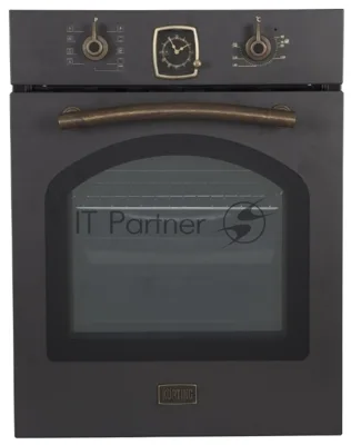 Встраиваемая электрическая духовка Korting OKB 4941 CRN/59.6 х 45 x 55 см, Духовой шкаф в ретро-дизайне, ширина 45 см, аналоговые часы в классическом стиле Frank Muller, таймера с функцией отключения, 9 режимов нагрева, объем духовки 45 л, телескопические направляющие на одном уровне, двухслойное остекление, каталитическая самоочистка, автоматическое отключение, в комплекте: 2 противня, хромированная решетка, цвет - черный; цвет ручек - бронза