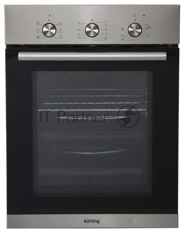 Встраиваемая электрическая духовка Korting OKB 4630 CMX/59.6 х 45 x 55 см, 6 режимов нагрева, механическое управление, утапливаемые переключатели, таймер, нержавеющая сталь