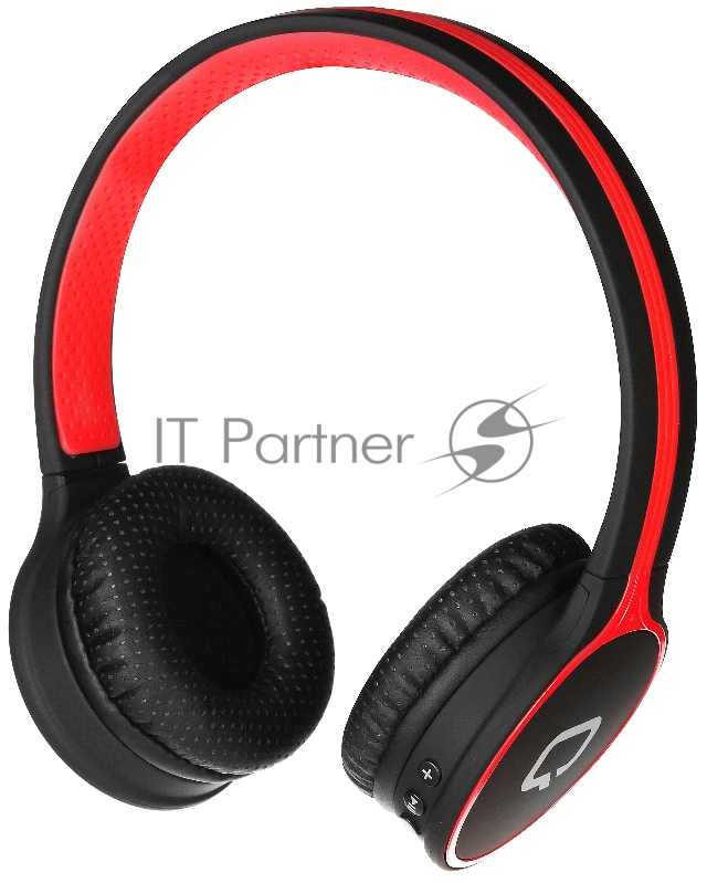 Наушники QUMO Accord 3 (BT-0020) черный/красныйнакладные Bluetooth 4.2300мА-чдо 6х часов в режиме разговора