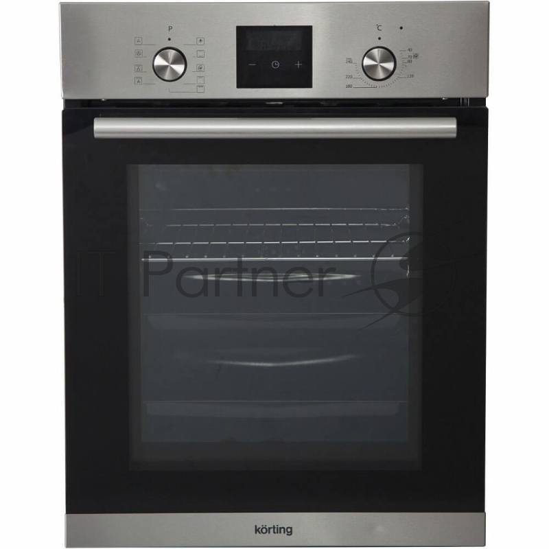 Встраиваемая электрическая духовка Korting OKB 7931 CMX 59.6 х 45 x 55 см, 9 режимов нагрева, сенсорное электронное управление TouchControl, LED дисплей Cold White белого цвета, утапливаемые переключатели, телескопические направляющие на 1-м уровне, нержавеющая сталь